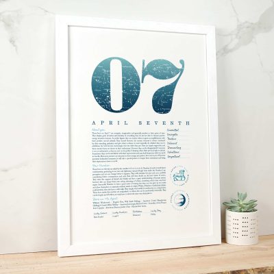 April 7th Birthday Print