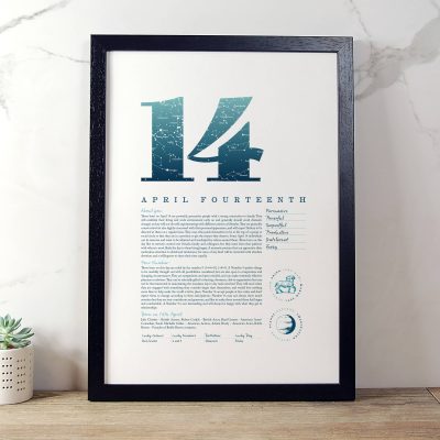 April 14th Birthday Print