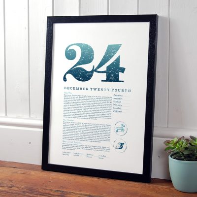 December 24th Birthday Print