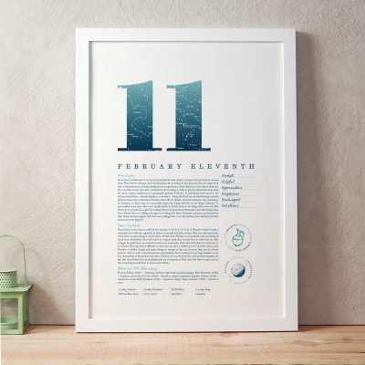 February 11th Birthday Print