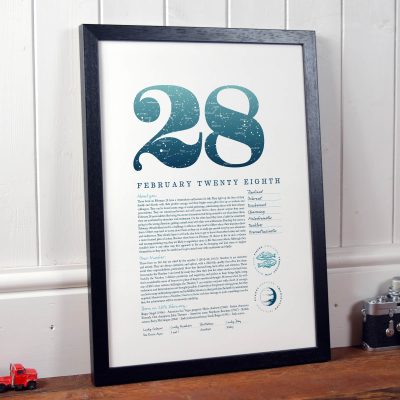 February 28th Birthday Print