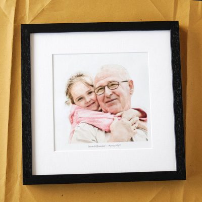 Grandfather & Child Pencil Style Portrait