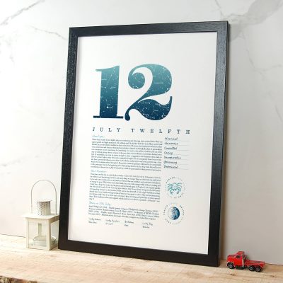 July 12th Birthday Print