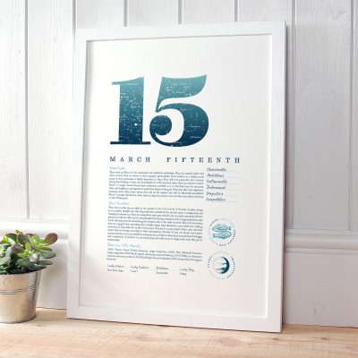 March 15th Birthday Print