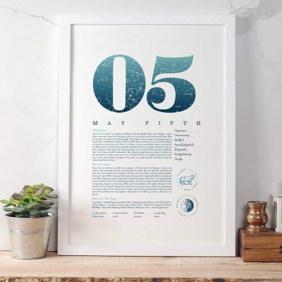 May 5th Birthday Print