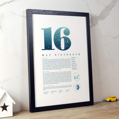 May 16th Birthday Print