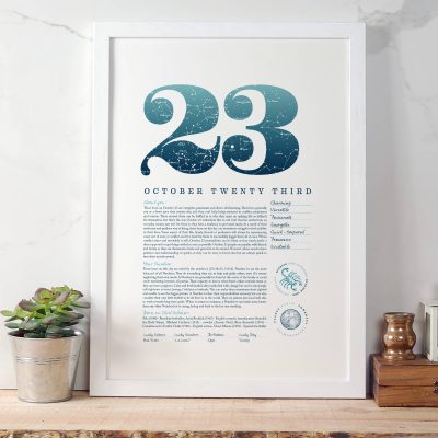 October 23rd Birthday Print