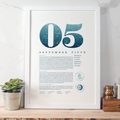 September 5th Birthday Print