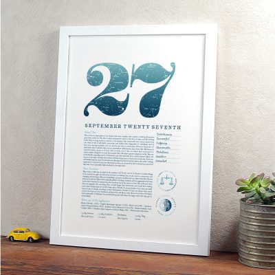 September 27th Birthday Print