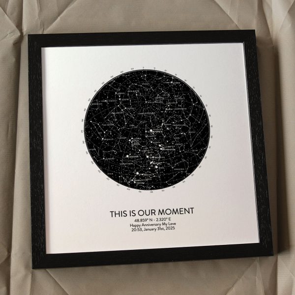 Star Map Print White on Black